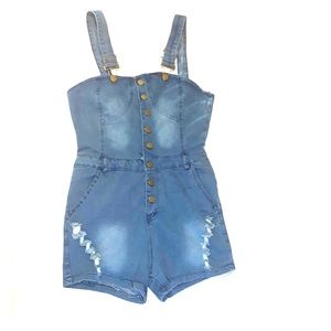 Jean Romper Shorts (size L)